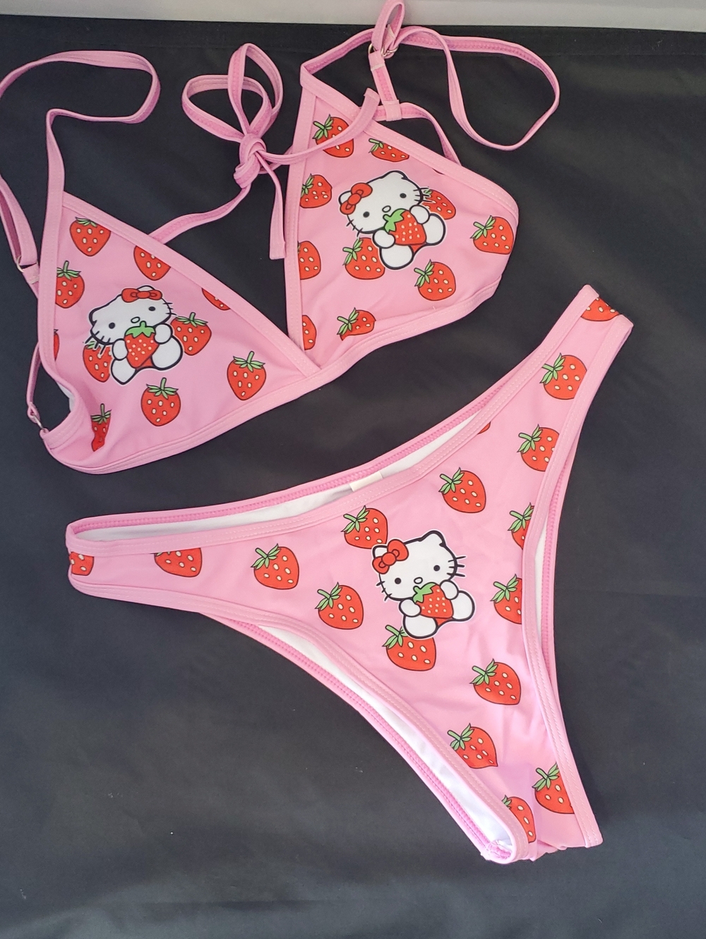 NEW! Hello Kitty Pink Strawberry Two-Piece Swim Set M/L